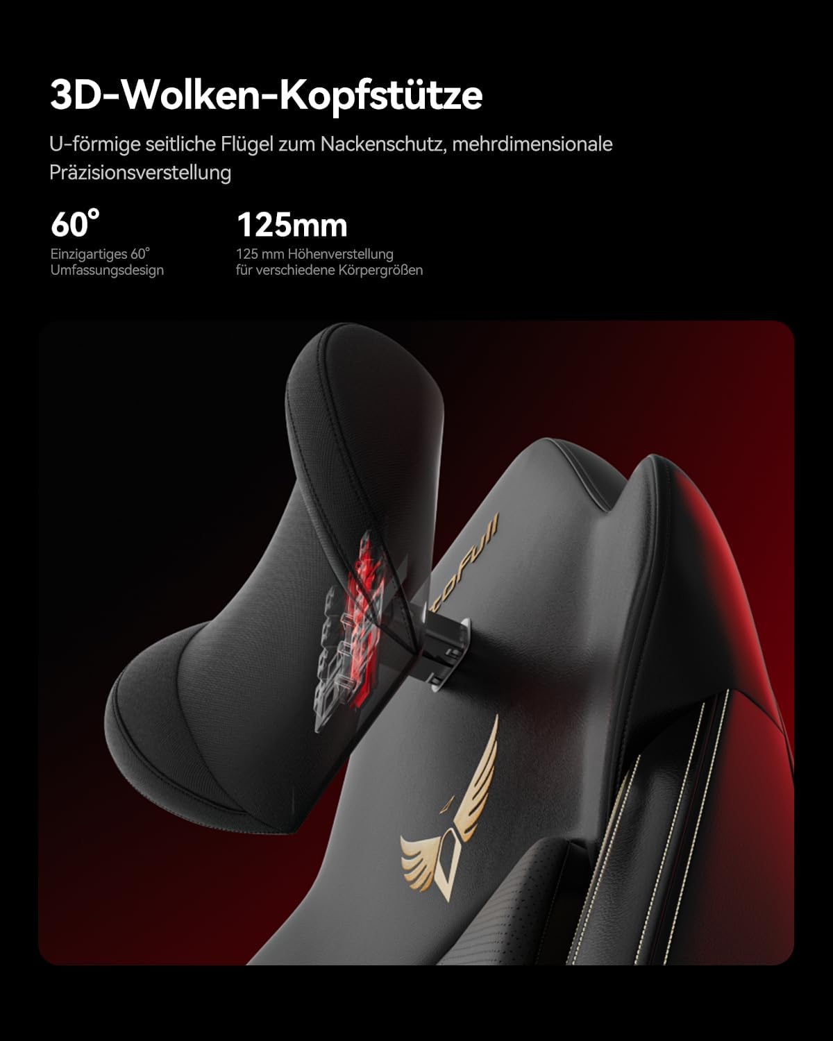 AutoFull M6 Ultra 2.0 Gaming-Stuhl Ergonomisch mit Massage, 720° Armlehnen, Lendenstütze, Kopfkissen, Schwarz