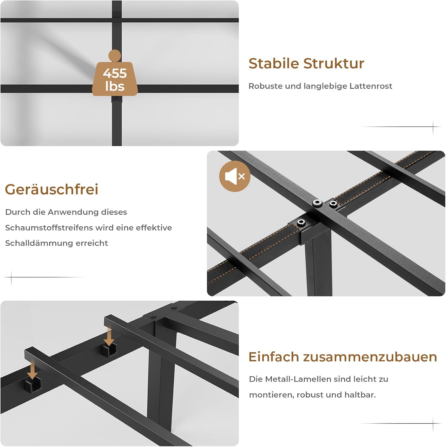 AOGLLATI Polsterbett 140x200 cm mit LED und USB, Metallbett schwebende Optik, Dunkelgrau