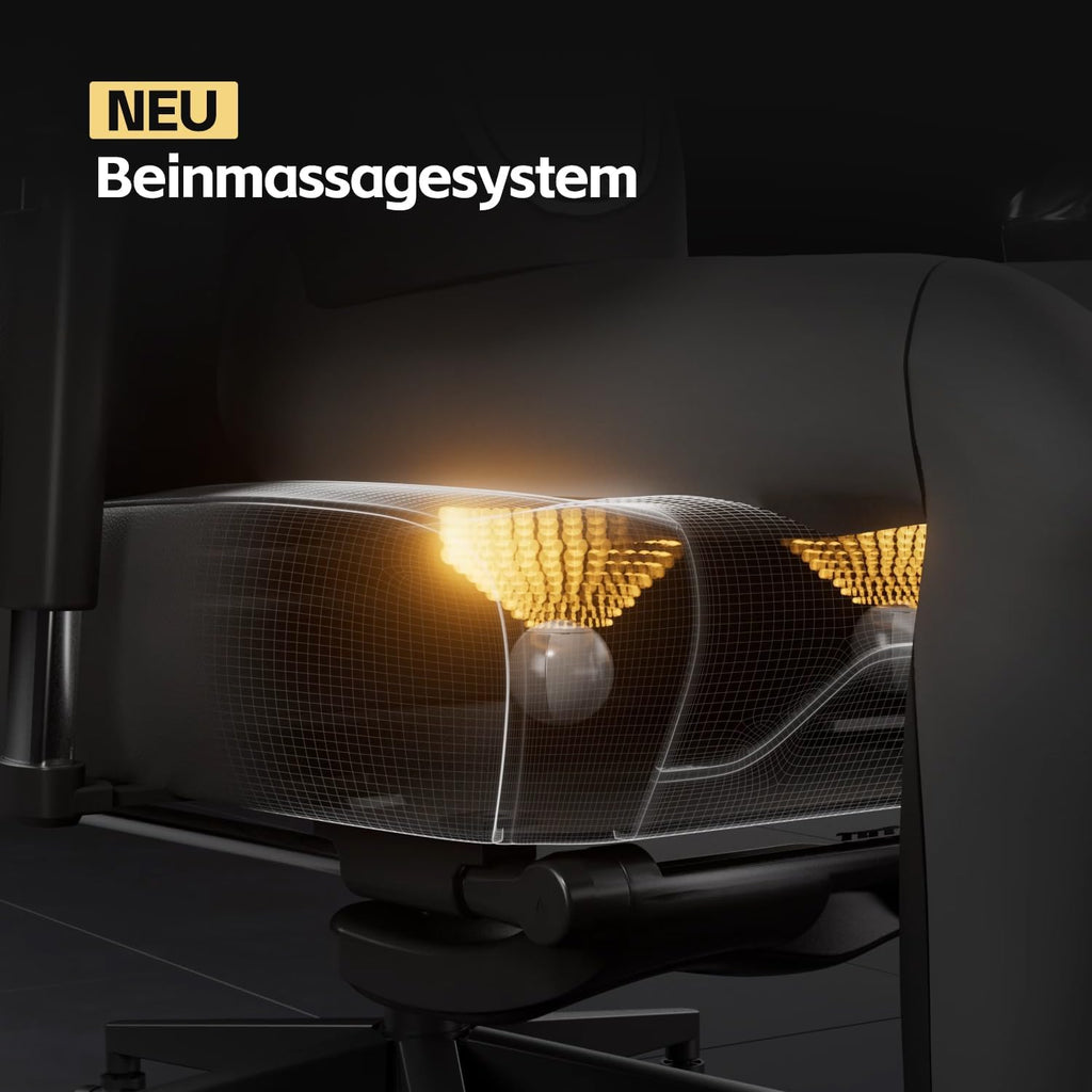 AutoFull M6 Ultra 2.0 Gaming-Stuhl Ergonomisch mit Massage, 720° Armlehnen, Lendenstütze, Kopfkissen, Schwarz