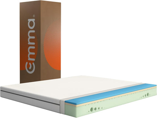Emma One Kaltschaummatratze 180x200 cm, H2 Mittelhart, 3-Zonen-Stützung, Memory-Schaum, Atmungsaktiver Bezug Weiß