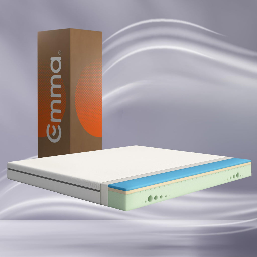 Emma One Kaltschaummatratze 180x200 cm, H2 Mittelhart, 3-Zonen-Stützung, Memory-Schaum, Atmungsaktiver Bezug Weiß