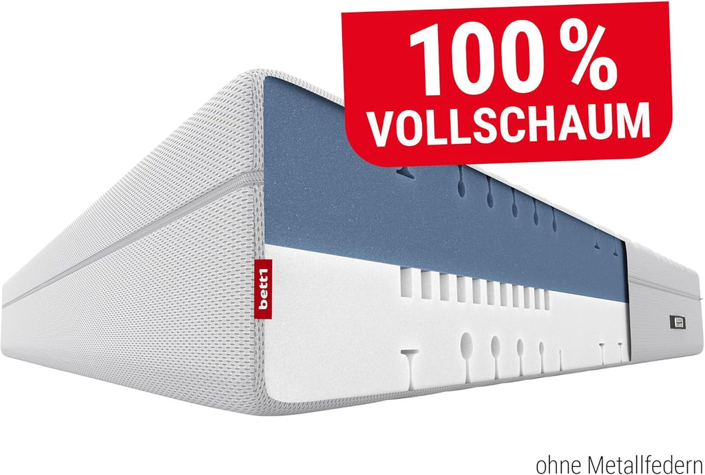 Bodyguard Bett1 Boxspring-Matratze 140x200, 28 cm Höhe, 2in1 mittelfest & fest, Vollschaum, Weiß