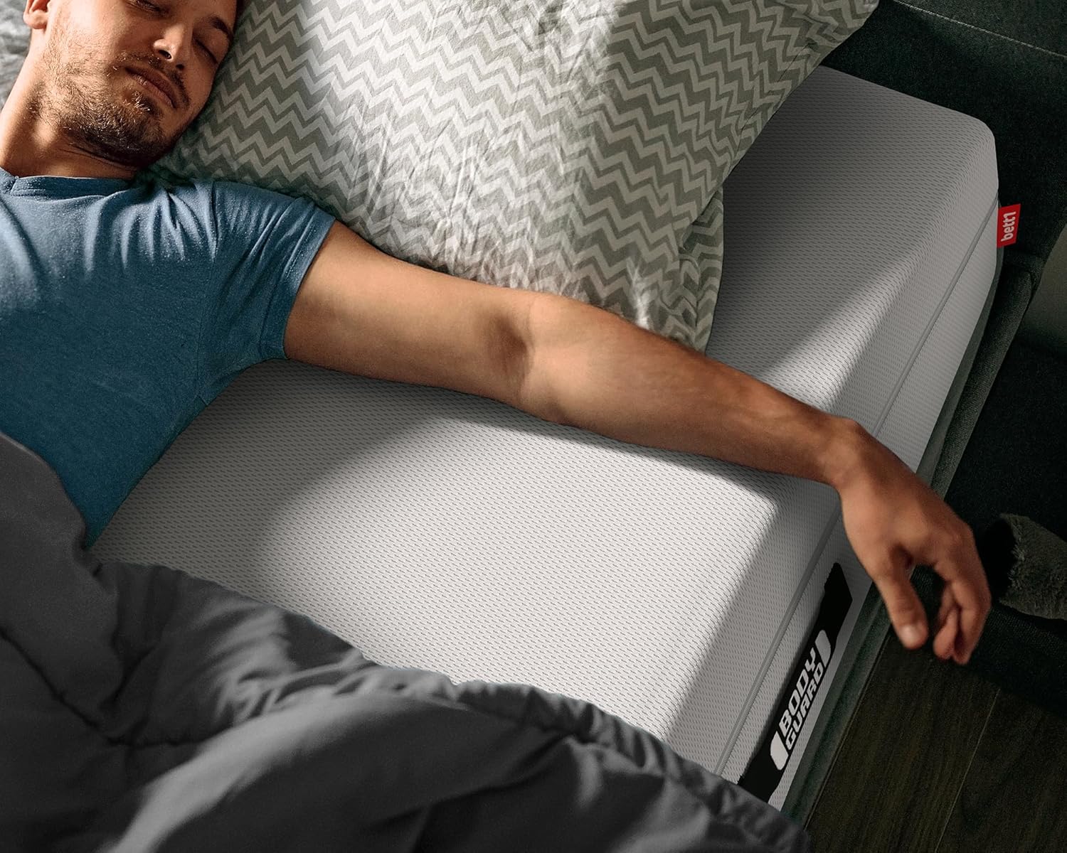 Bodyguard Anti-Kartell Matratze 80x200 cm, 2in1 Weich & Fest, QXSchaum, Ergonomiemodule, Bezug 60°C waschbar, Weiß