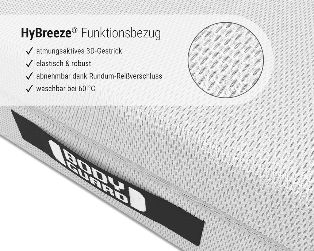 Bodyguard Bett1 Boxspring-Matratze 140x200, 28 cm Höhe, 2in1 mittelfest & fest, Vollschaum, Weiß